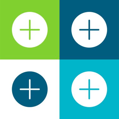 Düz dört renk simgesi seti ekle