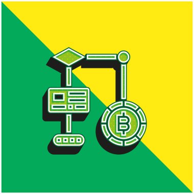 Algoritma Yeşil ve Sarı Modern 3D vektör simgesi logosu