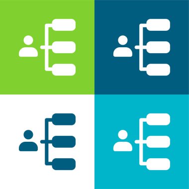 Patron Düz 4 renk en küçük simge seti