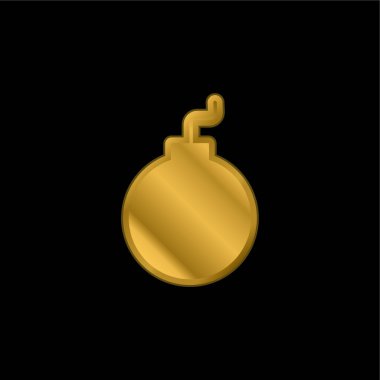 Bomba altın kaplama metalik simge veya logo vektörü
