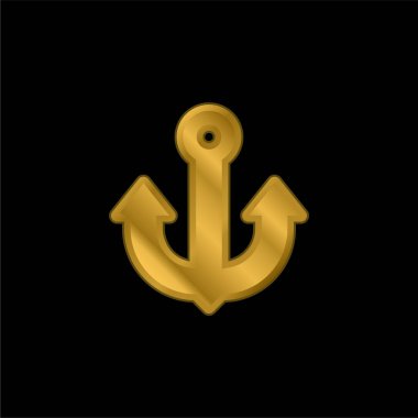 Çapa altın kaplama metalik simge veya logo vektörü