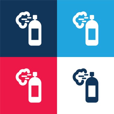 Air Freshener blue and red four color minimal icon set clipart