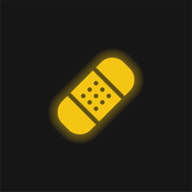 Sargı bezi sarı parlak neon simgesi
