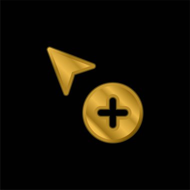 Altın kaplama metalik simge ya da logo vektörü ekle