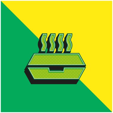 Kutu Yeşil ve Sarı Modern 3D vektör simgesi logosu