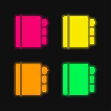 Gündem dört renk parlayan neon vektör simgesi