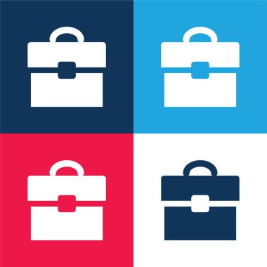 Siyah Portföy Araç Mavi ve Kırmızı En düşük simge kümesi