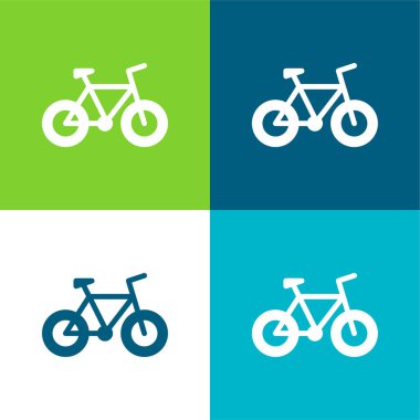 Bisiklet Düz 4 renk en küçük simge kümesi