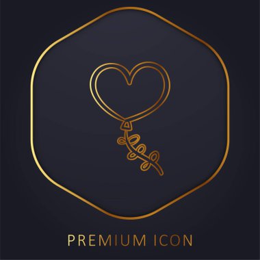 Balon altın çizgisi prim logosu veya simgesi