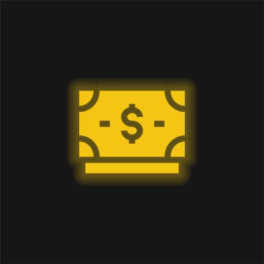 Banknote sarı parlak neon simgesi