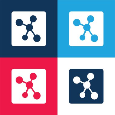 Atomik Yapı Mavi ve Kırmızı Minimum Renk Simgesi