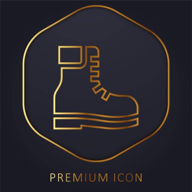 Altın çizgi prim logosunu veya simgesini çizer