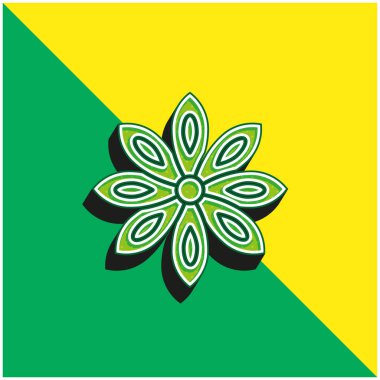 Anise Green ve sarı modern 3d vektör simgesi logosu