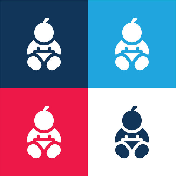 Baby Boy синий и красный четыре цвета минимальный набор значков