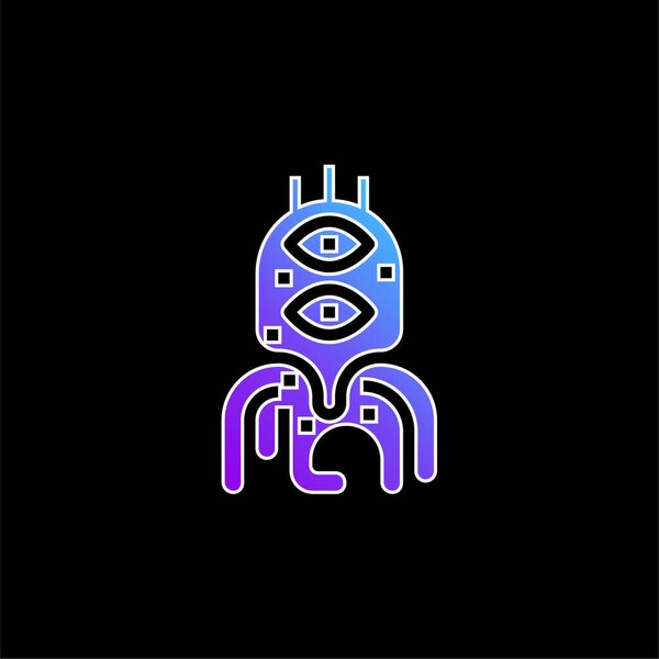 Alien blue gradient vector icon