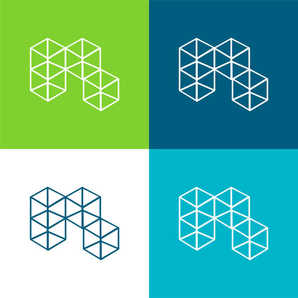 Плоский четырехцветный минимальный набор значков