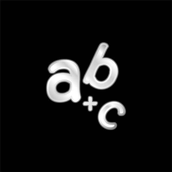 Alphabet silver plated metallic icon