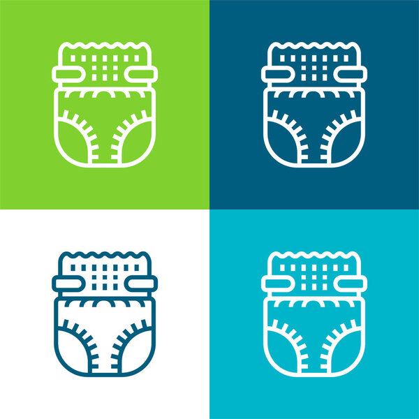 Четырехцветный минимальный набор значков для подгузников