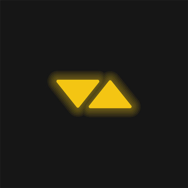 Стрелки Треугольники, указывающие на оптические Сиды желтый перчаточный неоновый значок