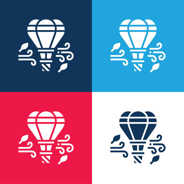 Воздушный шар синий и красный четыре цвета минимальный набор значков