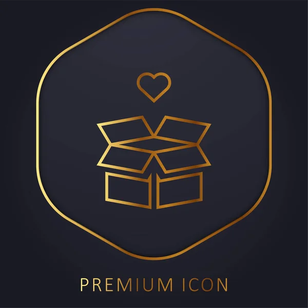 Logo Premium Lub Ikona Złotej Linii — Wektor stockowy