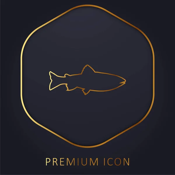 Amago Fish Shape Gouden Lijn Premium Logo Pictogram — Stockvector