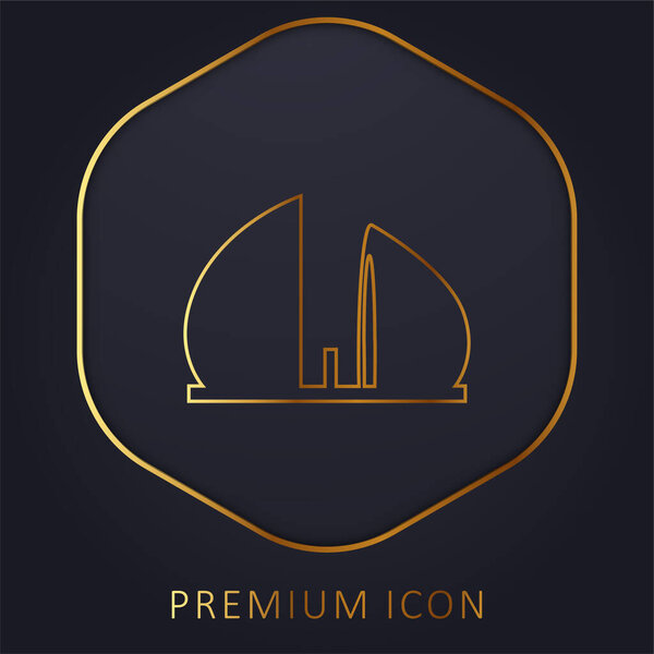 Al Shaheed Monument Of Iraq golden line premium logo or icon