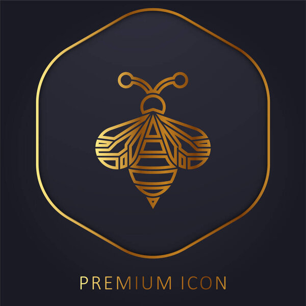 Bee golden line premium logo or icon