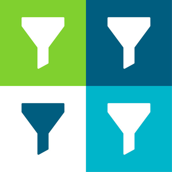 Big Funnel Flat four color minimal icon set