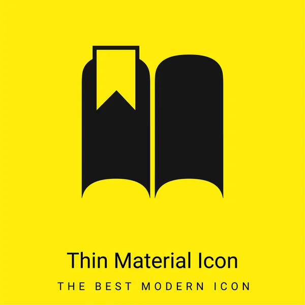 Закладка Відкритій Книзі Чорна Форма Мінімальна Яскраво Жовта Піктограма Матеріалу — стоковий вектор