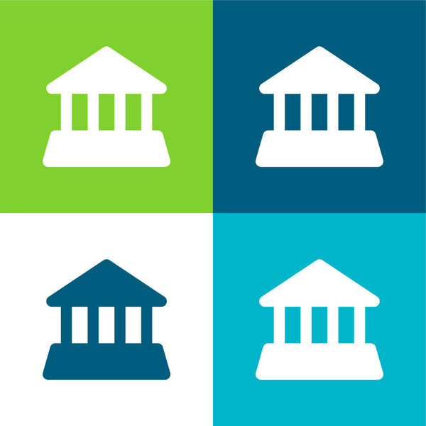 Банк Плоский четырехцветный минимальный набор значков