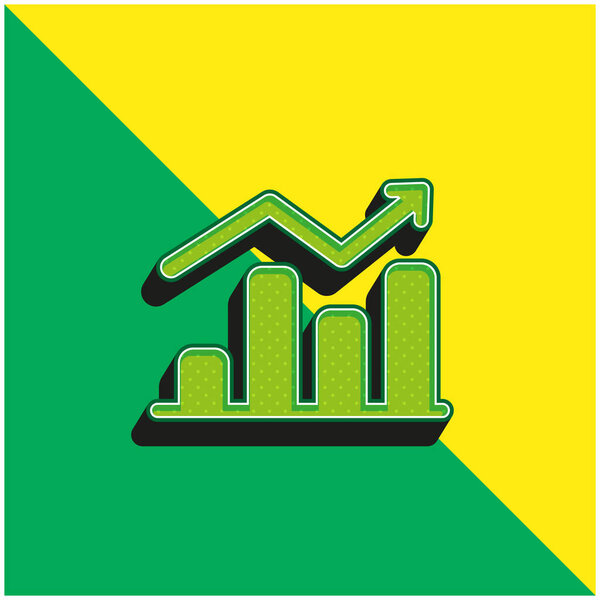 Green and yellow modern 3d vector icon logo