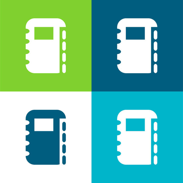 Address Book Flat four color minimal icon set