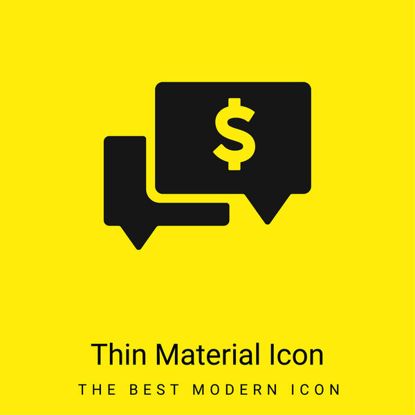 Баланс счета минимальный ярко-желтый значок материала
