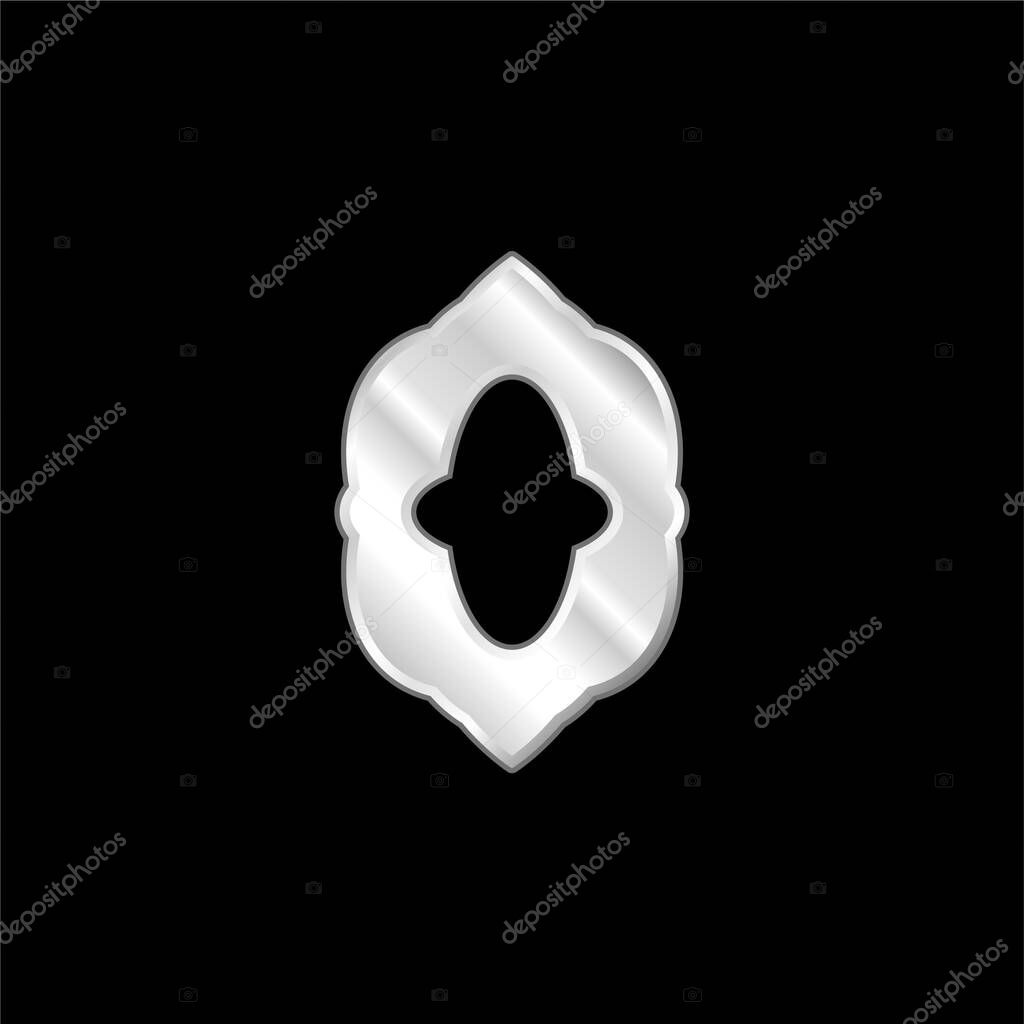 Arabic Design silver plated metallic icon