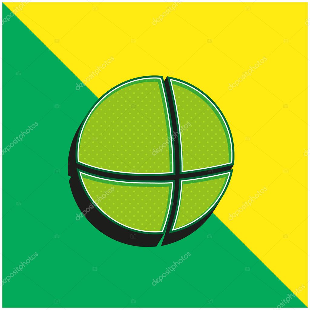 Ads Of The World Logo Green and yellow modern 3d vector icon logo