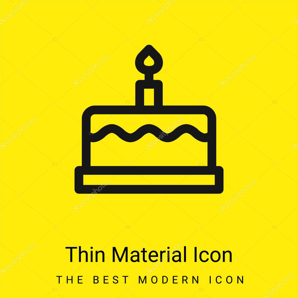 Birthday Cake minimal bright yellow material icon