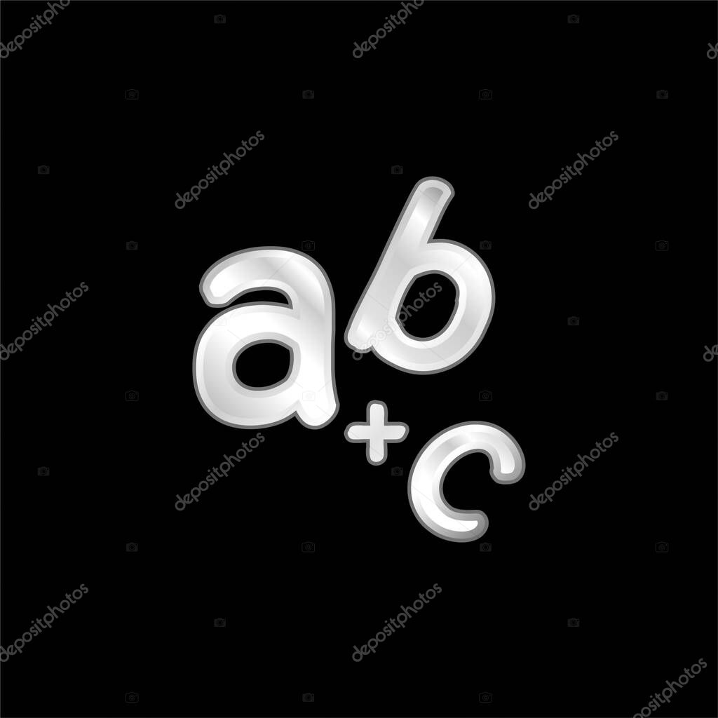 Alphabet silver plated metallic icon