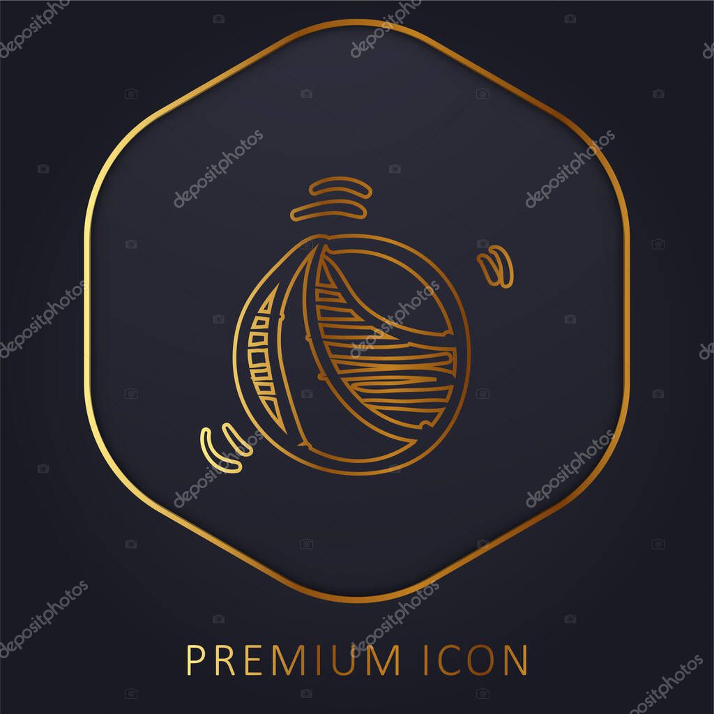 Bouncing Ball Toy golden line premium logo or icon