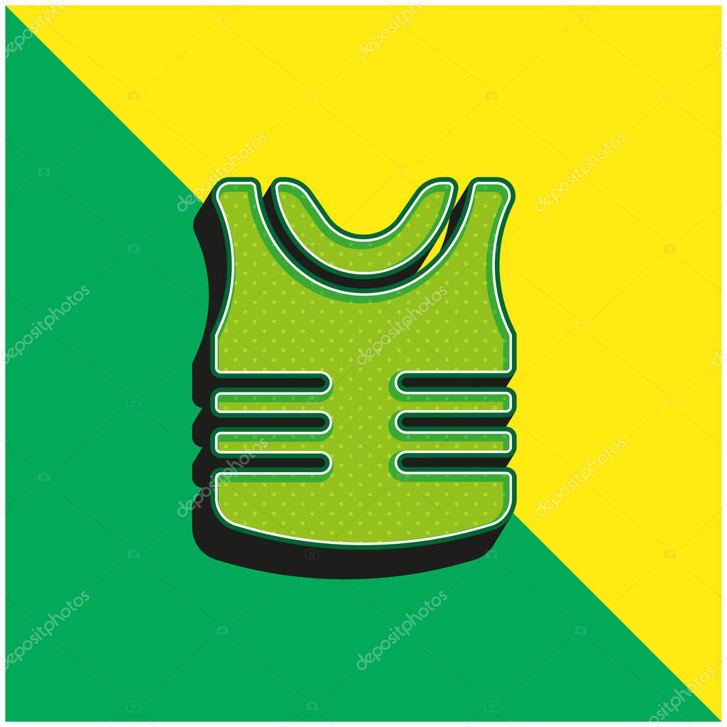 Armor Green and yellow modern 3d vector icon logo
