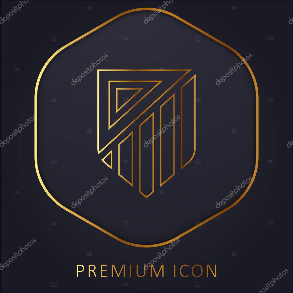 Atletico De Madrid golden line premium logo or icon