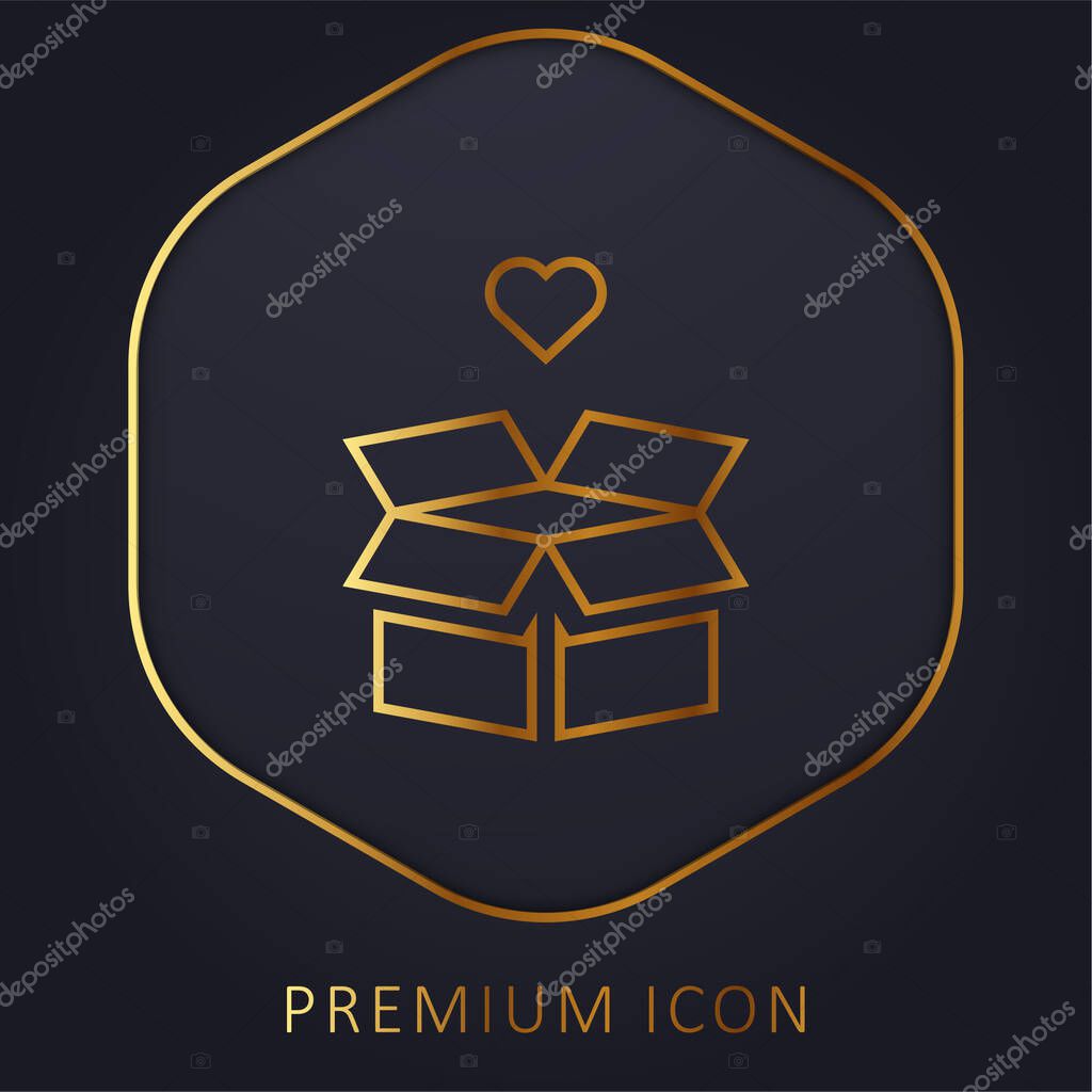 Box golden line premium logo or icon