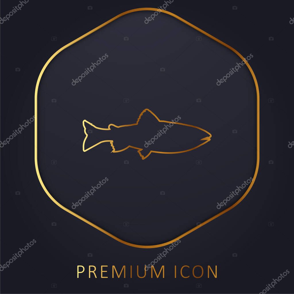 Amago Fish Shape golden line premium logo or icon