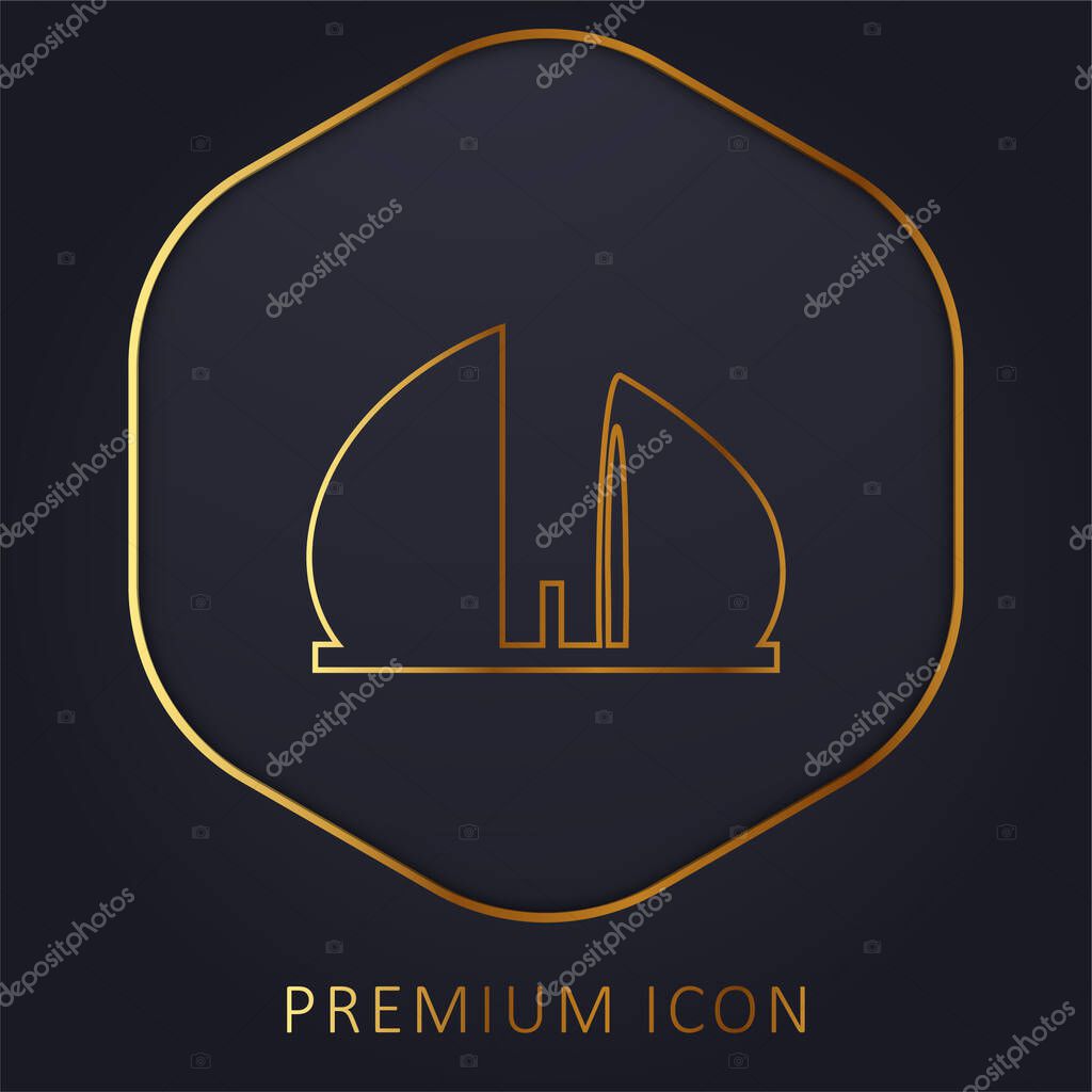 Al Shaheed Monument Of Iraq golden line premium logo or icon