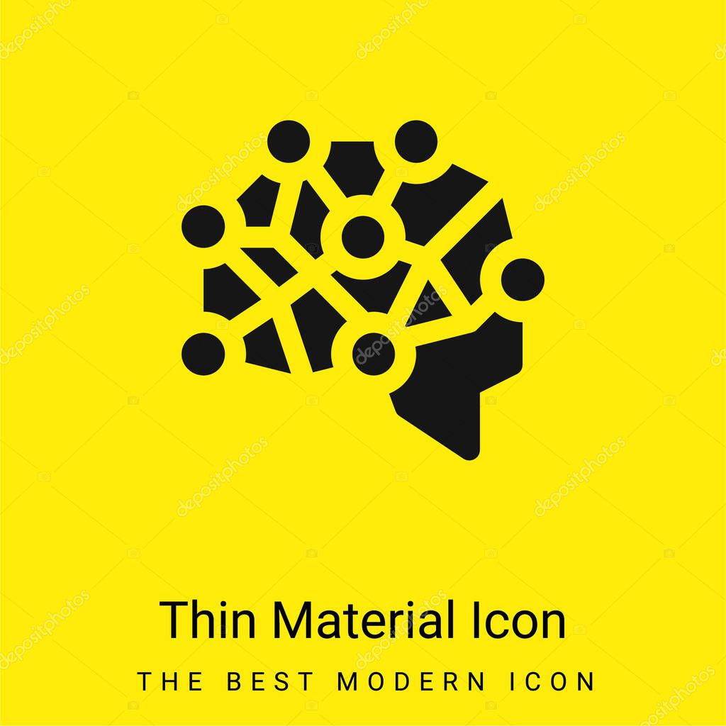 Brain minimal bright yellow material icon