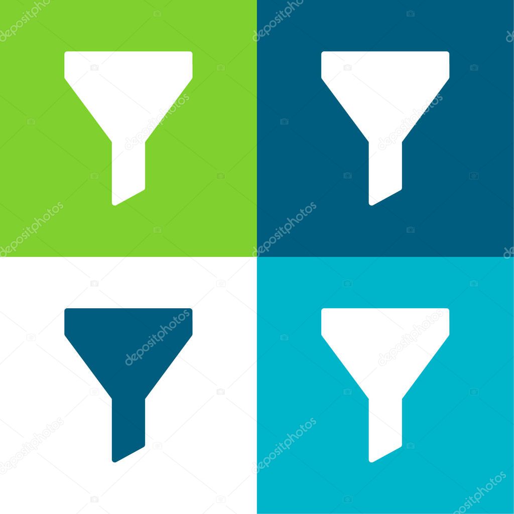 Big Funnel Flat four color minimal icon set