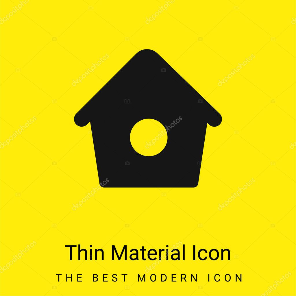 Bird Home With Small Hole minimal bright yellow material icon