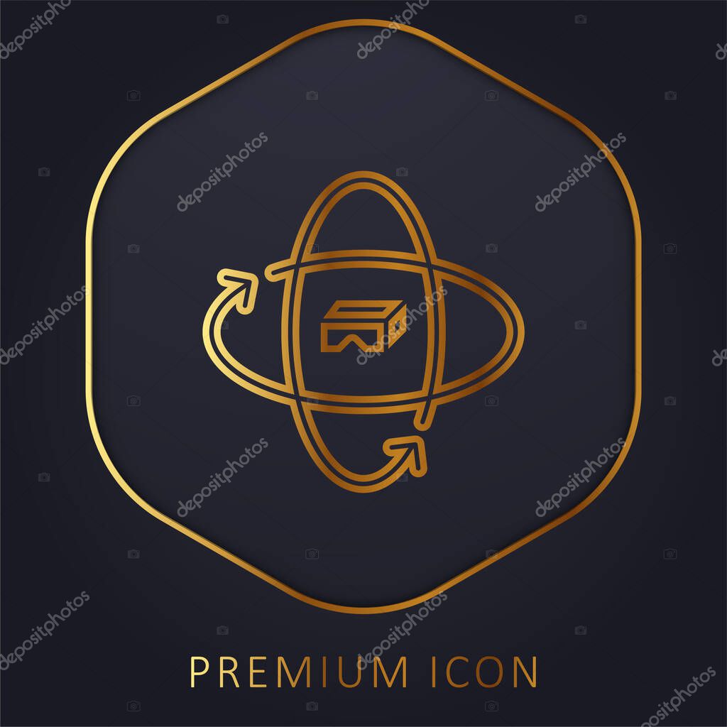 360 Degrees golden line premium logo or icon