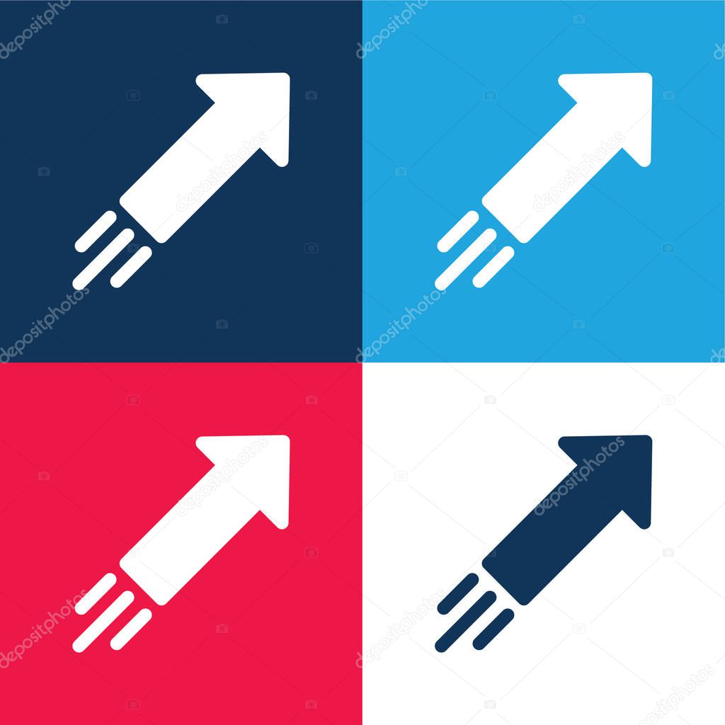 Arrow blue and red four color minimal icon set