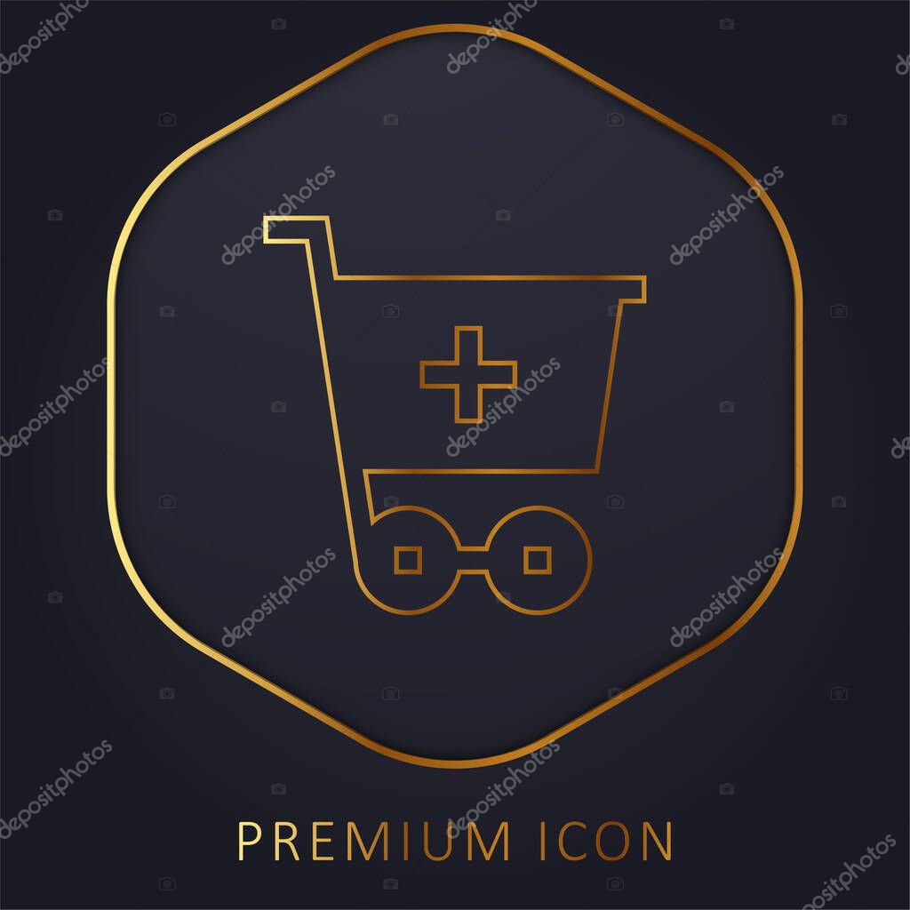 Add To Cart golden line premium logo or icon